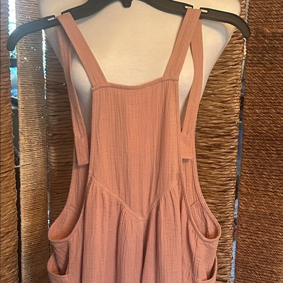 Heyson Mauve Pink/Tan Linen-Texture Overalls - Picture 7 of 13